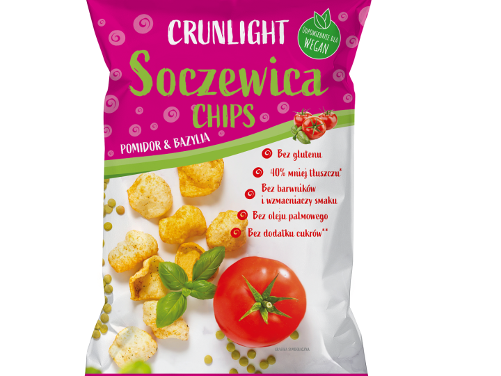 Nowości na bazie superfoods – chipsy Crunlight z soczewicy i ciecierzycy Crunlight – takie jak Ty!